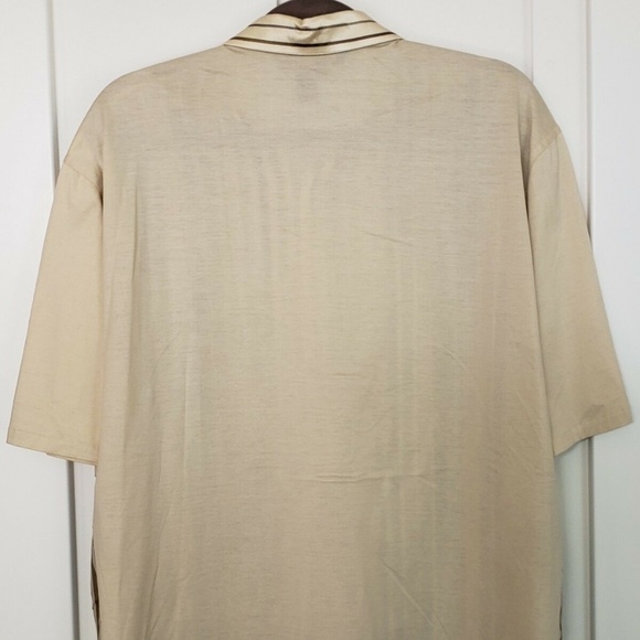 Vitaliano Silk & Cotton Short Sleeve Striped Shirt - Picture 2 of 6